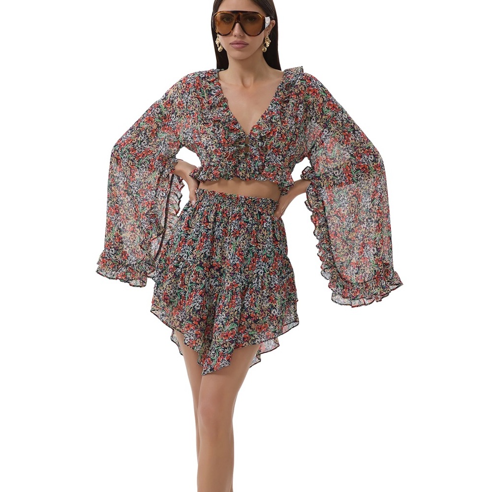 AFRM Clinton Ditsy Floral Navy Top